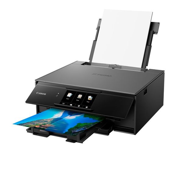 Der 3-in-1-Drucker Pixma TS9150 verfügt als Einziger der TS-Reihe über einen LAN-Steckplatz. (Canon)