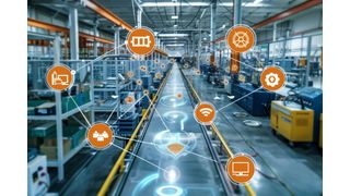 Large-scale or rapidly growing IoT scenarios in factory automation can often only be implemented using conventional cabling with considerable infrastructure costs. Wireless technologies can offer great added value when used in a complementary and sensible way. (Source: © JK_kyoto - stock.adobe.com / AI-generated)