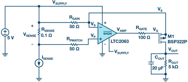 Bild 1: Typisches Beispiel für die High-Side-Strommessung. (ADI)