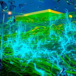 Strom aus Luft:

Wissenschaftler an der Universität von Massachusetts Amherst haben ein Gerät entwickelt, das ein bakterielles Protein verwendet, um Elektrizität aus Luftfeuchtigkeit zu erzeugen. Das Air-Gen-Gerät benötigt nur einen dünnen Film von Protein-Nanodrähten mit einer Dicke von weniger als 10 µm, erklären die Forscher. Die Unterseite des Films liegt auf einer Elektrode, während eine kleinere Elektrode, die nur einen Teil des Nanodrahtfilms bedeckt, auf der Oberseite sitzt. Der Film adsorbiert Luftfeuchtigkeit aus der Atmosphäre. Eine Kombination aus der elektrischen Leitfähigkeit und der Oberflächenchemie der Protein-Nanodrähte, gekoppelt mit den feinen Poren zwischen den Nanodrähten innerhalb des Films, stellt die Bedingungen her, die einen elektrischen Strom zwischen den beiden Elektroden erzeugen.
