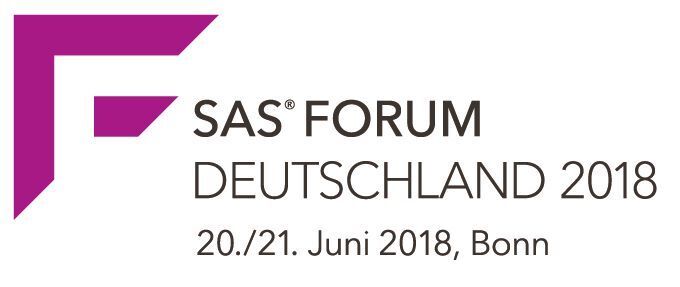 Auf Deutschlands größter Konferenz für Analytics versammeln sich Einsteiger, Experten und Entscheider, um sich auf den aktuellen Stand der Diskussion zu bringen. Welche Analytics-Projekte funktionieren, wie entwickeln sich die Lösungen weiter, auf welche Entwicklungen muss man sich vorbereiten? Oder: Wo kann ich Machine Learning einfach mal ausprobieren?  
Seien Sie gespannt auf spannende Best Practices, einen intensiven Dialog und die Konferenzeröffnung am 20. Juni um 18 Uhr.
20. bis 21. Juni 2018, Bonn (www.sas.com/de_de/events/)