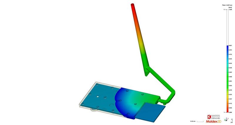 Mould-fill simulation of ‘electronic encapsulation’ (Source: KIMW)