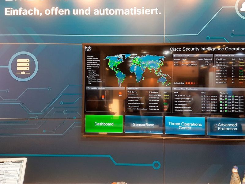 Security Automation auf der it-sa 2017: Mit Cisco Security Intelligence Operations lassen sich Security-Operationen automatisieren. (Oliver Schonschek, IT-BUSINESS)