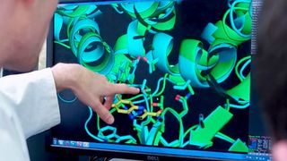 Manche Enzyme haben Forscher des Max-Planck-Instituts für terrestrische Mikrobiologie unter anderem mithilfe von Computersimulationen so maßgeschneidert, dass sie zum CETCH-Zyklus passen. (Ausschnitt) (© mediomix / MPI für terrestrische Mikrobiologie)