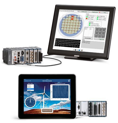 Entwurf interaktiver, funktionsreicher grafischer Benutzeroberflächen und direkte Verbindung mit CompactRIO zur Optimierung der Datendarstellung und Bedienoberflächen ohne Einsatz eines HMI-Controllers  (National Instruments)