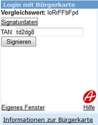 Schritt 6: Die empfangene TAN ist für maximal 5 Minuten gültig und kann anschließend in das dafür vorgesehen Feld eingegeben werden. Mit einem Klick auf „Signieren“ sind Sie bei FinanzOnline angemeldet. (Quelle: Digitales Österreich)