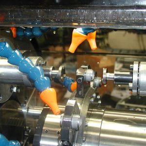 Bild 2: Für die auf der Maschine vorhandenen Bearbeitungsstationen, die bei der Fertigung der Drehteile frei bleiben, wurde ein spezielles Messsystem für Längen und Durchmesser entwickelt.