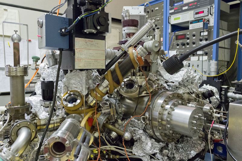 Nahaufnahme des Rastertunnelmikroskops der IBM Forscher in Almaden (Kalifornien) ( IBM research)