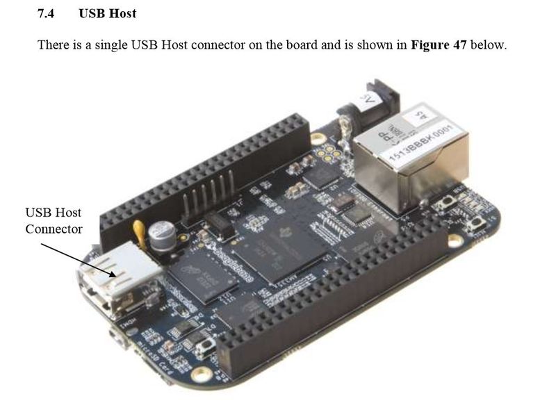 Beaglebone Black: USB Host (Bild: TI / beagleboard.org)