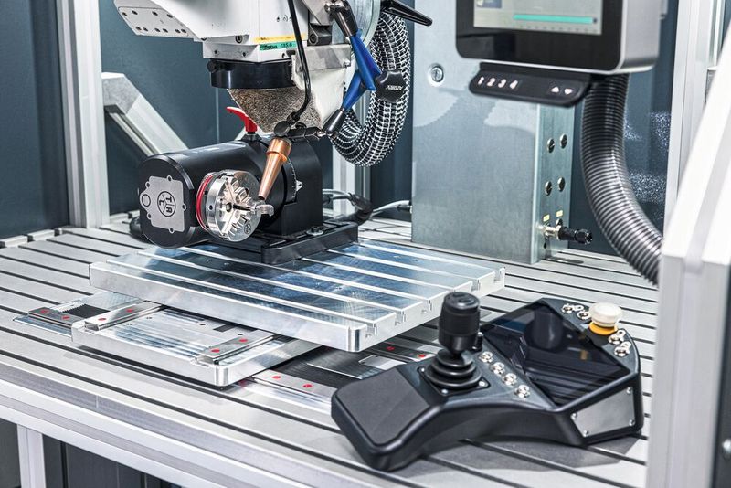 Die vollautomatische Laserschweissanlage HLA-M+ eröffnet mit Kreuztisch, Dreh-Schwenkeinheit und Joystick grenzenlose Bearbeitungsmöglichkeiten in der Medizintechnik. (Bild: Weisser)