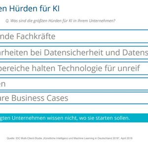 Die größte Hürde für KI-Projekte sind fehlende Fachkräfte.