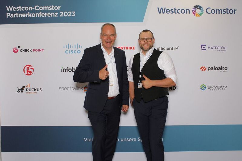 Peter Schulte (li.) und Nico Koop (beide von system.de-System & Projekt GmbH). (Bild: Westcon-Comstor)