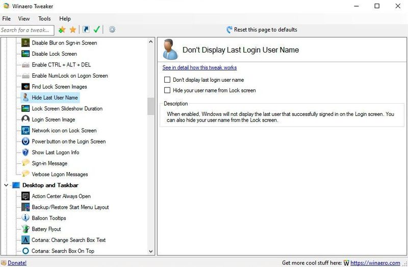 Nach der Auswahl eines Tweaks werden auf der rechten Seite die Details angezeigt. Beim Anklicken werden die Änderungen automatisch umgesetzt. (Th. Joos)