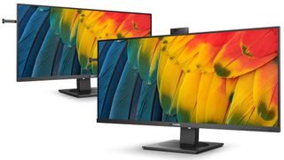 Die 40-Zoll-Monitore Philips 40B1U5600 und Philips 40B1U5601H liefern eine Auflösung von 3.440 x 1.440 Pixel für die Bildschirmarbeit im Großformat. Beim 40B1U5601H ist zusätzlich eine Webcam eingebaut. (Bild: MMD)