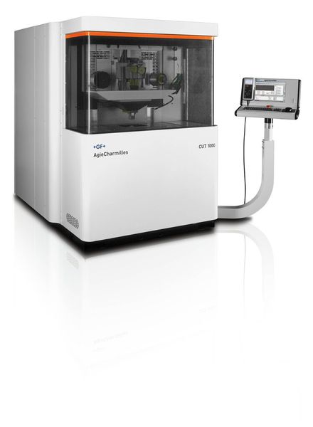 In dem patentierten Monoblockrahmen der Agie-Charmilles CUT 1000 von GF Machining Solutions sind die Hauptachsen mechanisch getrennt angeordnet. (Bild: GF)