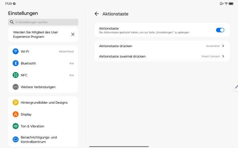 Die eigenen Aktionstaster oben am Tablet kann in den Android-Einstellungen konfiguriert werden. (Bild: Vogel IT-Medien)