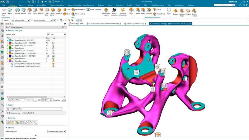 Integrierte Tools zur visuellen Entwurfsvalidierung helfen Konstrukteuren zu verstehen, wie ein Modell erstellt wird und wo potenzielle nachgelagerte Probleme auftreten können. (Siemens Digital Industries Software)