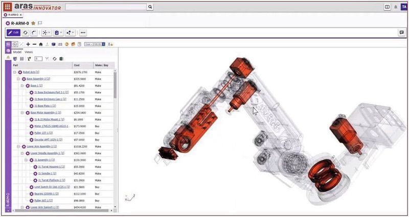 Mit der Dynamic Product Navigation (DPN) von Aras lassen sich 3D-Baugruppendaten in der übergreifenden Produktstruktur kontextbezogen durchsuchen und analysieren. (Aras)