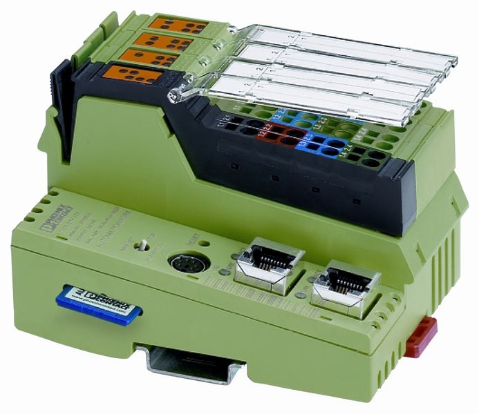 Bild 1: Die neue Kompaktsteuerung ILC 170 ETH 2TX bietet zwei Ethernet-Ports zur einfachen Vernetzung sowie einen steckbaren Parametrierungsspeicher. (Archiv: Vogel Business Media)