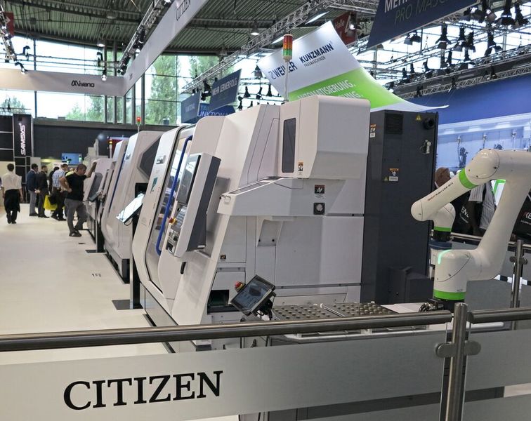 Der bewährte großzügige Citizen-Messestand wird auch auf der EMO wieder zum Magneten für Fachbesucher werden.             (Bild: Citizen Machinery Europe GmbH)