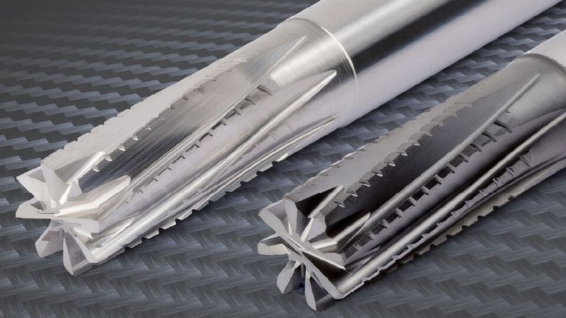 Durch beschichtete und unbeschichtete Varianten spielt der OptiMill-Composite-Speed-Plus seine Vorteile neben CFK-Werkstoffen auch bei Thermoplasten, Duroplasten sowie Glasfaserwerkstoffen aus. (Bild: MAPAL)