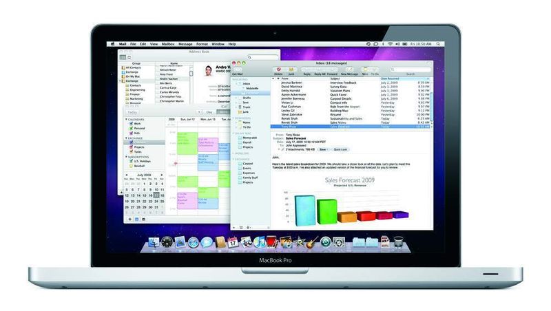 Snow Leopard unterstützt Microsoft Exchange 2007, so dass Unternehmensrechner nahtlos auf den eMail-Server der Redmonder zugreifen können – über Betriebssystem-Grenzen hinweg. (Archiv: Vogel Business Media)