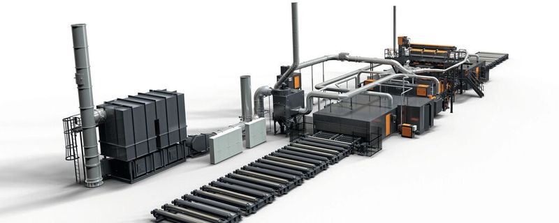 Mit ihren 75 Metern Länge und einem Produktionsvolumen von 122.000 Tonnen pro Jahr ist die Konservierungslinie KON 47/3-HD ein Kraftpaket. (Bild:  Rösler)