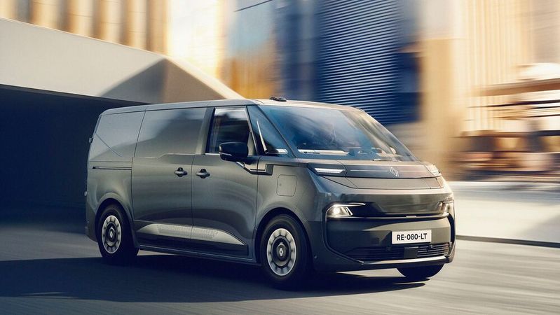 Neuer Look: Das Design des 2026 debütierenden Renault Trafic E-Tech Electric ist einen zweiten Blick wert.(Bild:  Renault)