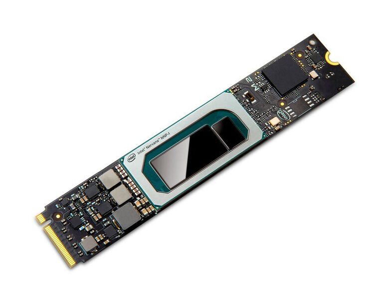 Der kompakte Inference-Chip Nervana NNP-I wird bei Intel in einem 10-nm-Verfahren hergestellt. Er wird auf M.2-Modulen oder PCIe-Karten eingesetzt.  (Intel)