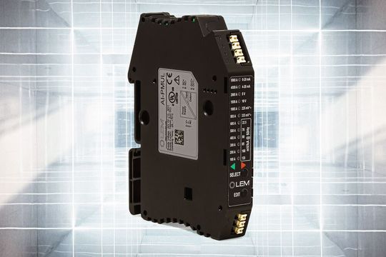 Bild 2: Beim Integrator stehen zwölf Strombereiche von 100 bis 5000 A, sechs Rogowski-Spulen-Empfindlichkeiten von 22,5 bis 120 mV/kA und sechs möglichen Ausgänge zur Verfügung.(Bild:  LEM)