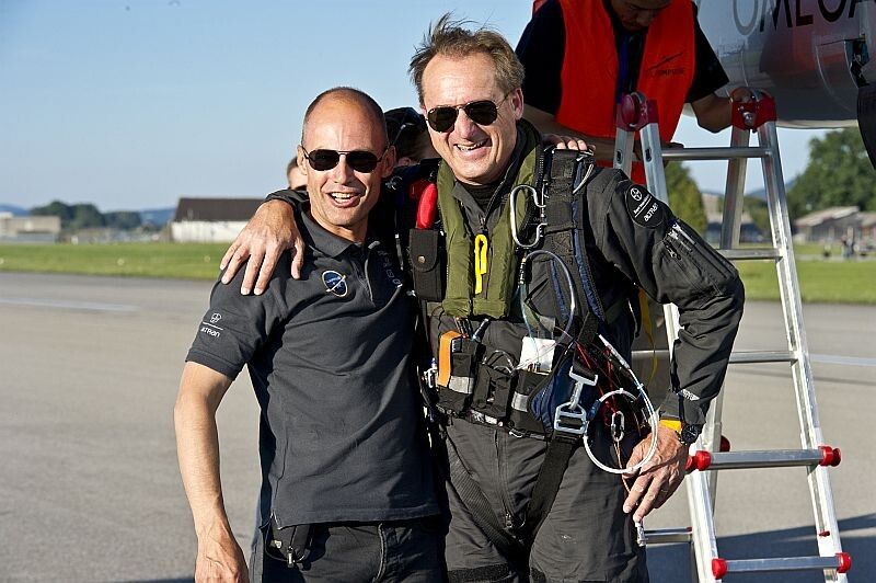 Betrand Piccard (l.) und Andre Borschberg (Solar Impulse)