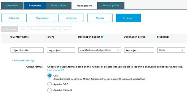 Übersicht der Einstellungen zur Erzeugung der Manifest-Datei. (Bild: Amazon)