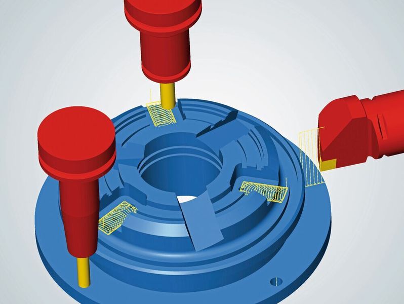 Fräsen und drehen unter einer Bedienoberfläche mit Hypermill Mill-Turn Machining. (Open Mind Technologies)