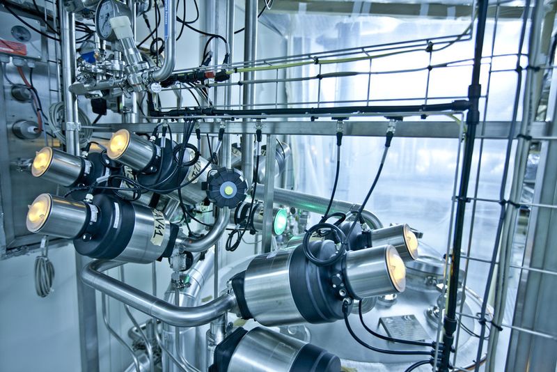 Diaphragm valve type 2103 with control head type 8691 in a clean room at Novo Nordisk (Picture: Bürkert)