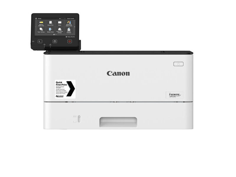 Der 38-Seiten-Drucker LBP228x verfügt über einen Farb-Touchscreen, der an verschiedene Einsatzbereiche angepasst werden kann. (Canon)
