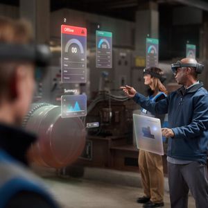 Microsoft HoloLens 2 und mögliche Anwendungen: Damit MR-Brillen Smartphones verdrängen können, müssen sie noch deutlich schlanker werden.(Bild:  Microsoft)