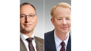 Werner Baumann (l.) folgt Dr. Marijn Dekkers (r.) als Bayer-Vorstandsvorsitzender. (Bild: Bayer)