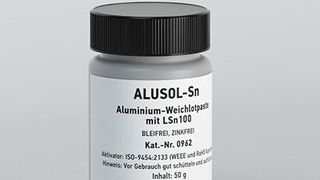 Emil Otto stellt die Alusol-Produktreihe (hier vom Typ Sn) für das Weichlöten und Verzinnen von Aluminium vor. Saubere, stabile Lötstellen sollen ohne Vor- und Nachbehandlung entstehen können. (Emil Otto)