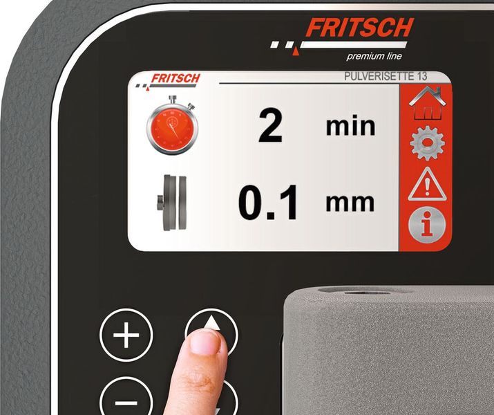 Besonders einfach: alle Mahlparameter werden über Display eingestellt (Bild: Fritsch)