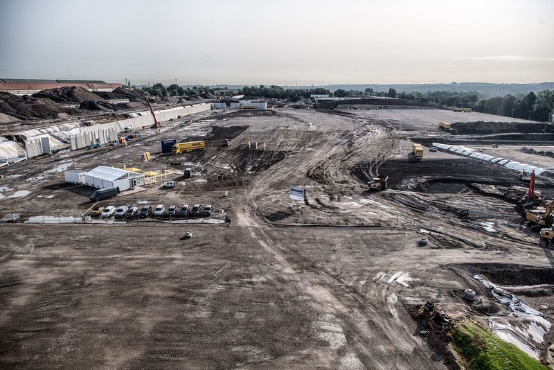 Auf dem 140.000 m² großen Gelände in Bochum-Laer entsteht das neue Gebäude. Es wird eine Fläche von 40.000 m² umfassen. (Deutsche Post DHL Group)