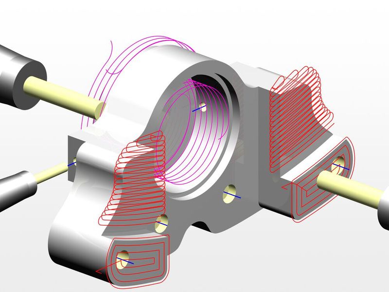 Die neue CAM-Smart-Technologie in Pictures by PC-CAD/CAM 3.10 automatisiert die Bearbeitung mehrseitiger prismatischer Werkstücke. Dies soll zu einer drastischen Steigerung der Programmiereffizienz im Vergleich zu klassischen CNC-Aufbereitung führen.  (Bild: Schott Systeme)