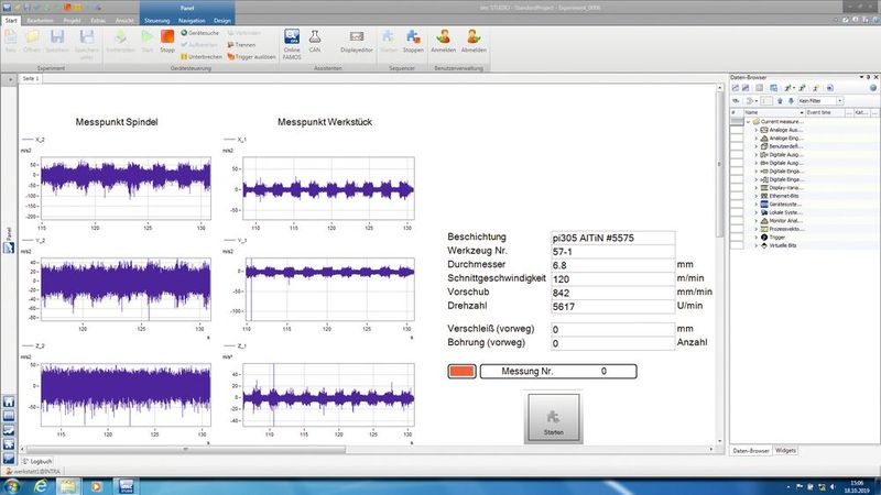 Durch die Schwingungssignale der beiden Sensoren an der Werkzeug- und Werkstückaufnahme lassen sich unter anderem Zeitaufwand und Werkzeugkosten besser planen. (Bild: Mittelstand4.0-Kompetenzzentrum Ilmenau)