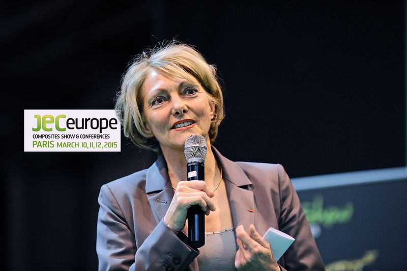 Frédérique Mutel bei der Vorstellung des neuen JEC-Schwerpunkts: „Wir machen Composites in diesem Jahr mit allen Sinnen erfassbar.“ (Bild: JEC Group)