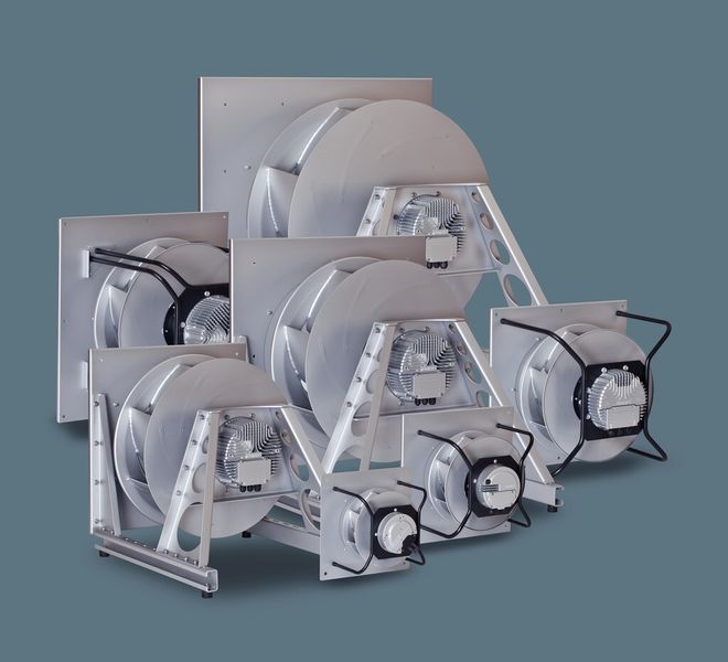 Auszug aus der Plug-Fans-Baureihe, ebenfalls mit EC-Antrieben.  (Bild: EBM-Papst)