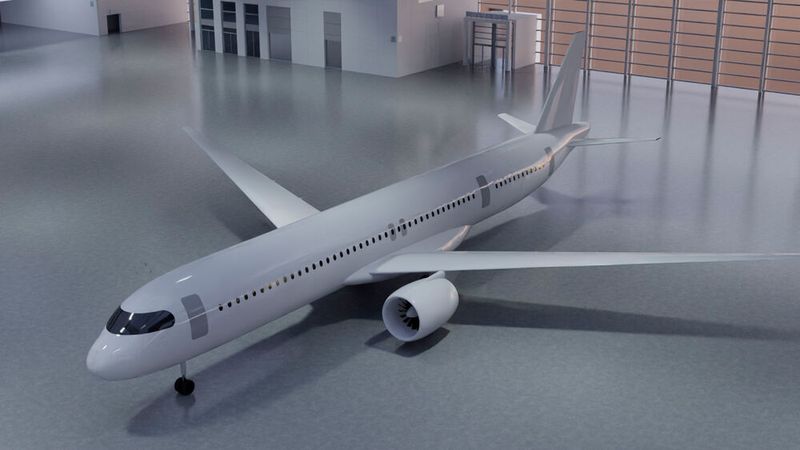 Das Konzept der DLR-F25 – ein konventionelles Mittelstreckenflugzeug, das mit synthetischen Kraftstoffen betrieben werden kann – ist eine Referenz für mehrere Forschungsarbeiten zum klimaverträglichen Fliegen mit neuartigen Technologien. Mit dem Digitalen Hangar gewährt das DLR Einblicke in eine mögliche Zukunft der Luftfahrt. (Bild: DLR (CC BY-NC-ND 3.0))