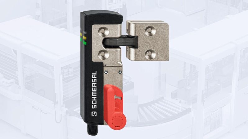 Die neuen Varianten der Sicherheitszuhaltung AZM40 von Schmersal können mit einer Fluchtentriegelung oder Notentsperrung erweitert werden.(Bild:  Schmersal)