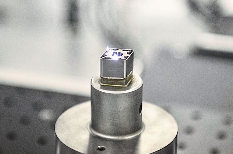 Beim Laser-Abtragen mit dem Femtosekundenlaser wird kaum Wärme in das Werkstück eingebracht und es kann nahezu jedes Material bearbeitet werden.  (Bild: KLM Microlaser)