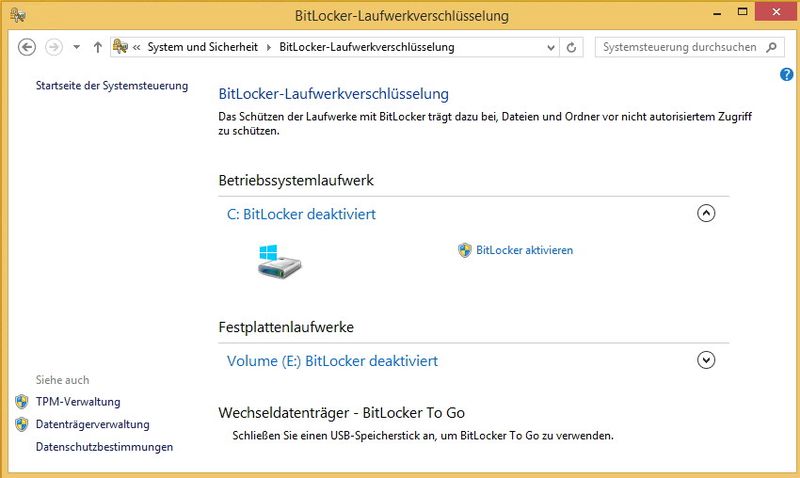 Ab Windows 8.1 ist die Festplattenverschlüsselung Bitlocker in allen Editionen von Windows 8 dabei. Da die neue Version deutlich schneller arbeitet und sich leichter aktivieren lässt, ist der Einsatz auch auf Notebooks, die aktuell noch nicht in den Genuss von Bitlocker gekommen sind, durchaus sinnvoll. (Bild: Archiv)