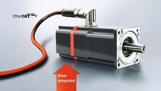 Der dezentrale Servoantrieb AMP80xx integriert die Leistungselektronik platzsparend am hinteren Ende der Motorwelle und wird über die Einkabellösung EtherCAT P mit Leistung und Daten versorgt. (Beckhoff)