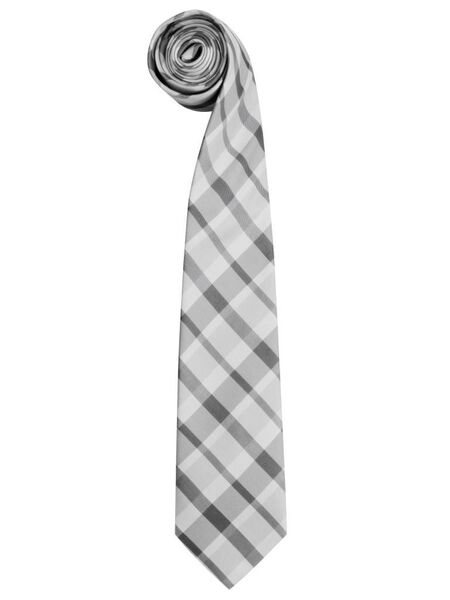 Krawatte im modisches Glencheckmuster in grau/anthrazit/schwarz aus 100 % Seide, made in Italy. Artikelnummer: B66951662. (Bild: Daimler)
